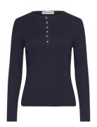 Blouse Tops T-shirts & Tops Long-sleeved Navy Sofie Schnoor