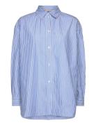 Striped Over D Shirt Tops Shirts Long-sleeved Blue Stella Nova