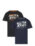 Jjluke Tee Ss Crew Neck 2Pk Mp Jnr Tops T-shirts Short-sleeved Navy Ja...