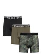 Performance Boxer 3P Boksershorts Khaki Green Björn Borg