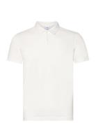 Slim-Fit Cotton Piqué Textured Polo Shirt Tops Polos Short-sleeved Whi...