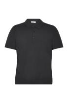 Fine-Knit Polo Shirt Tops Polos Short-sleeved Navy Mango