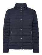 Quilted Funnelneck Puffer Coat Fôret Jakke Navy Lauren Ralph Lauren