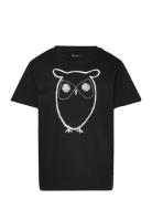 Regular Big Owl T-Shirt - Gots/Vega Tops T-shirts Short-sleeved Black ...