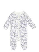Pastoral Toile Cotton Footed Coverall Pyjamas Sie Jumpsuit Blue Ralph ...