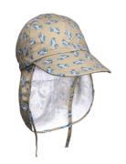 Cap W/Neck & Tie W/Print Solhatt Beige Melton