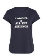 Woop Ico L'amour & All The Fee Tops T-shirts & Tops Short-sleeved Navy...