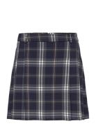 Pleated Mini-Skirt Kort Skjørt Navy Mango