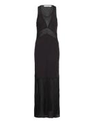 Beda - Sheer Panel Bias Dress Maxikjole Festkjole Black Rabens Sal R