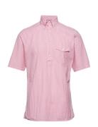 Slim Fit Casual Poplin Shirt Designers Shirts Short-sleeved Pink Eton