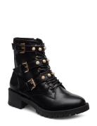 Biapearl Biker Boot Shoes Boots Ankle Boots Laced Boots Black Bianco