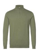 Slhberg Half Zip Cardigan Noos Tops Knitwear Half Zip Jumpers Green Se...