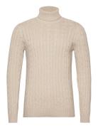 Slhryan Structure Roll Neck W Tops Knitwear Turtlenecks Beige Selected...