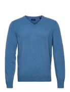 Lambswool Blend V-Neck Tops Knitwear V-necks Blue GANT