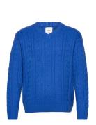 Rrpaul Knit Tops Knitwear V-necks Blue Redefined Rebel