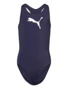 Puma Swim Girls Racerback Swimsuit Sport Swimsuits Navy Puma Swim