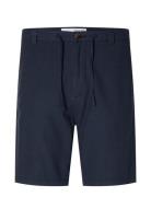 Slhregular-Brody Linen Shorts Noos Bottoms Shorts Casual Navy Selected...