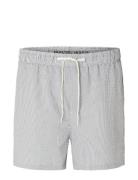 Slhcooper Seersucker Swimshorts W Bottoms Shorts Casual Blue Selected ...