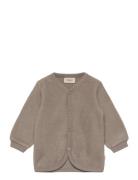 Wool Fleece Cardigan Tops Knitwear Cardigans Grey Wheat