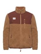 Panel Zip Fleece Tops Sweat-shirts & Hoodies Fleeces & Midlayers Brown...