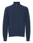 Bhcodford Zipthrough Tops Knitwear Full Zip Jumpers Navy Blend