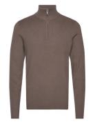 Trym Half-Zip Tops Knitwear Half Zip Jumpers Brown Urban Pi Ers