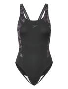 Womens Hyper Boom Splice Muscleback Sport Swimsuits Black Speedo