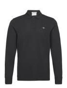 Reg Shield Ls Pique Rugger Tops Polos Long-sleeved Black GANT