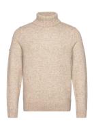 Brushed Roll Neck Jumper Tops Knitwear Turtlenecks Beige Superdry