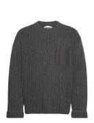 Heavy Rib-Knit Sweater Designers Knitwear Round Necks Black Hope