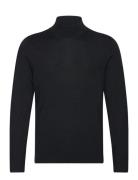 Merino Mock Neck Sweater Tops Knitwear Turtlenecks Black Calvin Klein