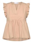 Slfblair-Ida Sl Top Noos Tops Blouses Sleeveless Beige Selected Femme