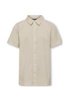 Kobnoah Seersucker Shirt Wvn Tops Shirts Short-sleeved Shirts Beige Ki...