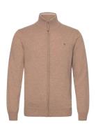 Superfine Lambswool Zip Cardigan Tops Knitwear Full Zip Jumpers Beige ...