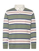 Striped Heavy Rugger Tops Polos Long-sleeved Green GANT