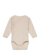 Wrap Body Ls Rib Bodies Wrap Bodies Beige Fixoni