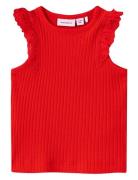 Nbffennas Ss Top Tops T-shirts Sleeveless Red Name It