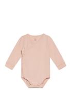 Body Wrap Basic Bodies Long-sleeved Pink Lindex