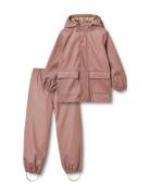 Rainwear Ola Set Outerwear Rainwear Rainwear Sets Pink Wheat