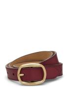 Smooth Vachetta-25Mm Ovl Bk-Blt-Med Belte Red Polo Ralph Lauren