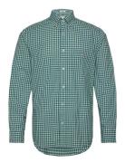 Reg Classic Poplin Gingham Shirt Tops Shirts Casual Green GANT