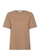 Cc Heart Regular T-Shirt Tops T-shirts & Tops Short-sleeved Beige Cost...