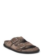 Blake Sandal - Earth Suede Flate Sandaler Brown Garment Project