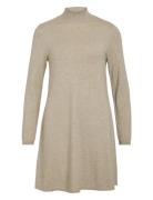 Vicomfy A-Line Rollneck Knit Dress/Su/Pb Dresses Knitted Dresses Beige...