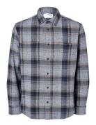 Slhregowen-Grindle Check Shirt Ls Tops Shirts Casual Blue Selected Hom...