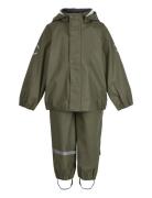 Pu Rain W. Susp. Recycled Outerwear Rainwear Rainwear Sets Green Mikk-...