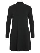 Vicomfy A-Line Rollneck Knit Dress/Su/Pb Dresses Knitted Dresses Black...