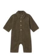 Olive Corduroy Sie Langermet Bodysuit Khaki Green Garbo&Friends