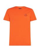 Hilfiger Stack Tee Tops T-shirts Short-sleeved Orange Tommy Hilfiger