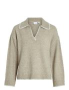 Viyazmin Detail Knit/Ka Tops Knitwear Jumpers Beige Vila